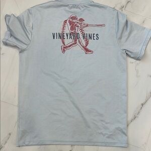 Vineyard Vines Sky Blue Graphic Tee kids performance size XL baseball graphic